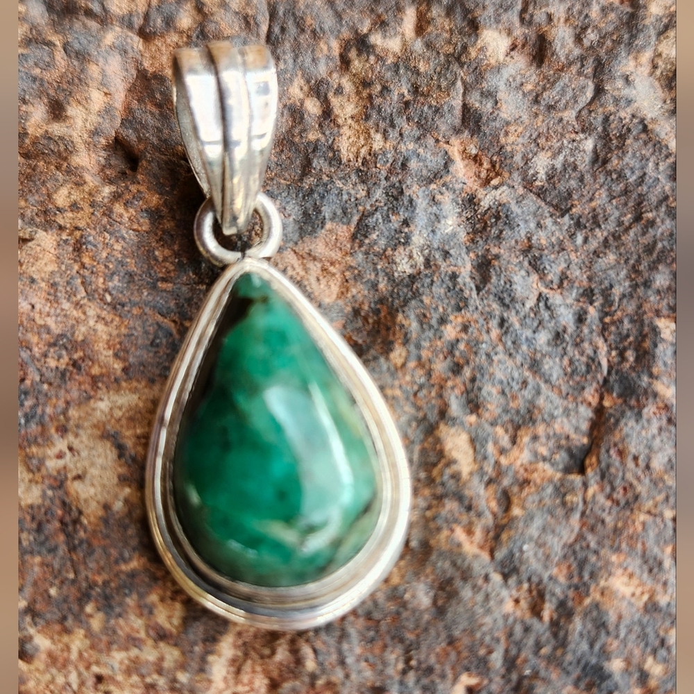 Sterling Silver Ruby Zoisite Gemstone Pendant - image 5
